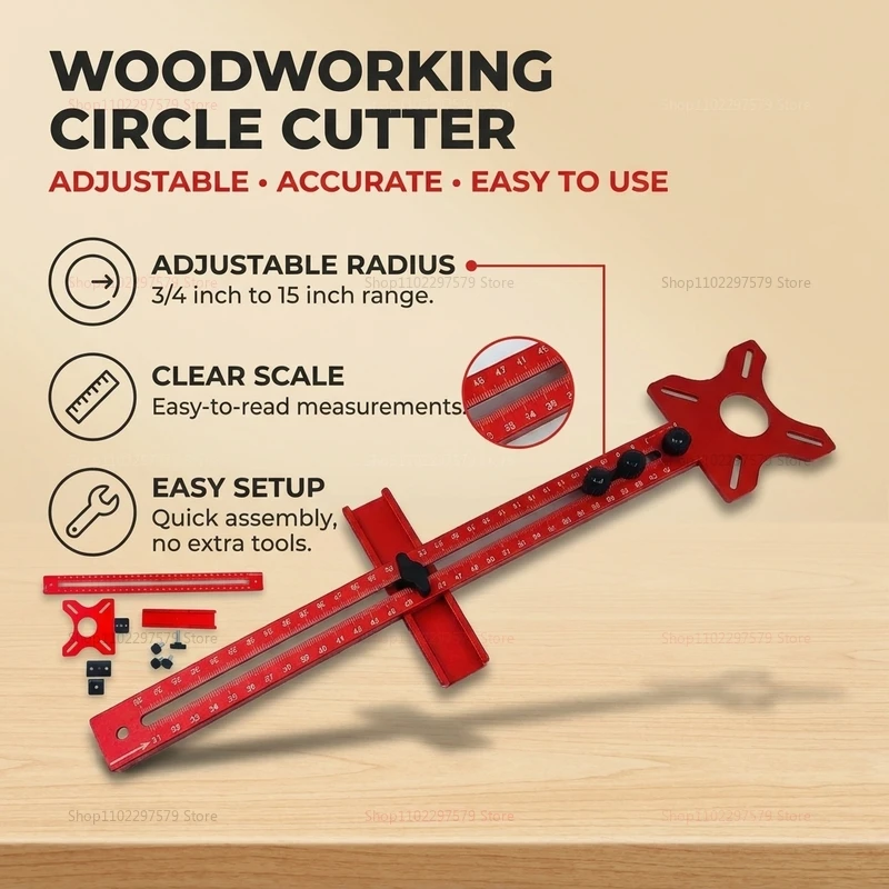 3 in 1 Router Milling Groove Bracket for Woodworking Circular Cutting Jig Aluminum Router Circle Cutting Tool for Wood Crafts - view 2