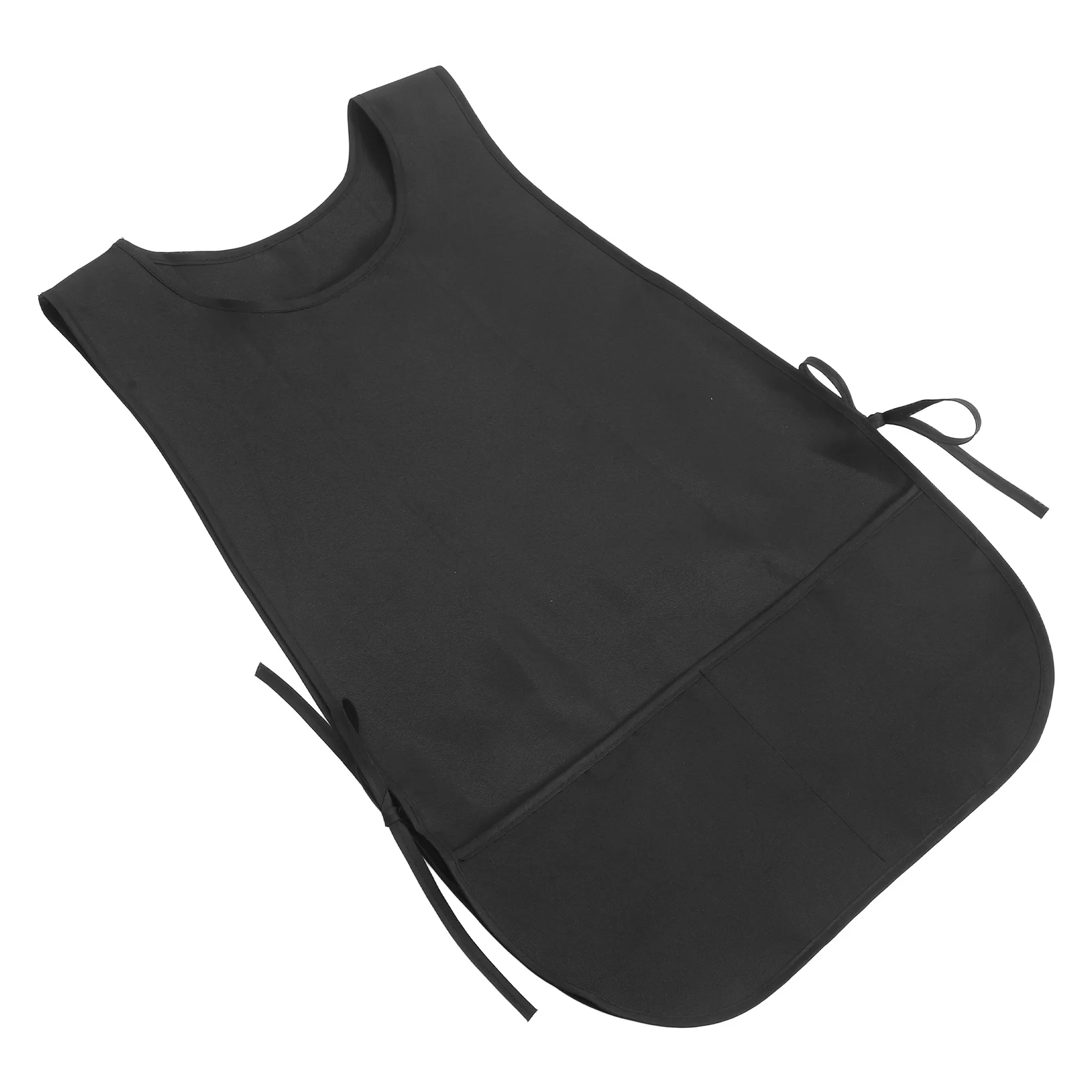 

Waterproof Apron for Adults Black Home Kitchen Restaurant Sturdy Fabric Oil Resistant Vest Apron with Side Ties Easy Clean