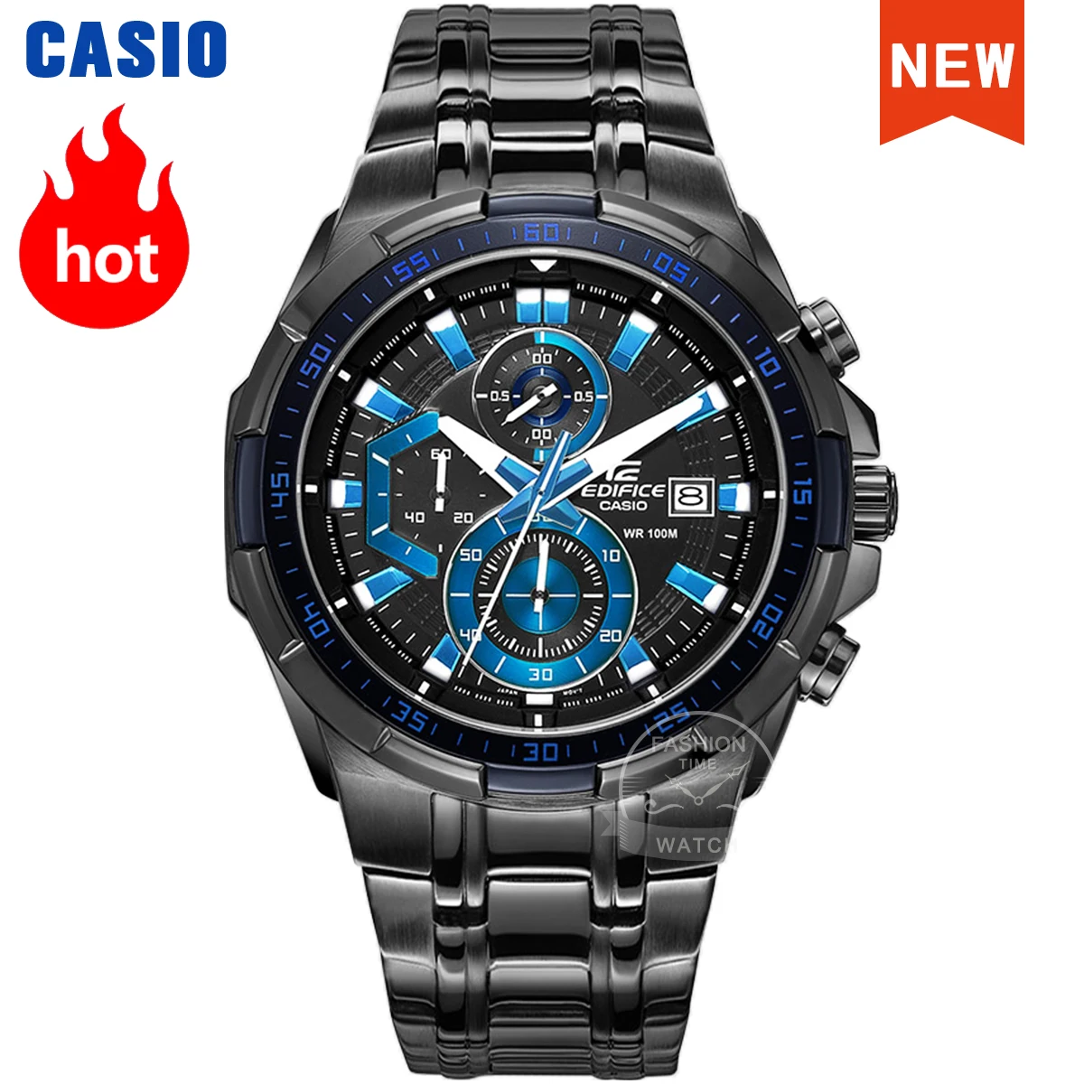 Casio Edifice watch men top luxury Luminous Chronograph Black IP coating new stereo racing dial relogio masculino EFR-539BK-1A2