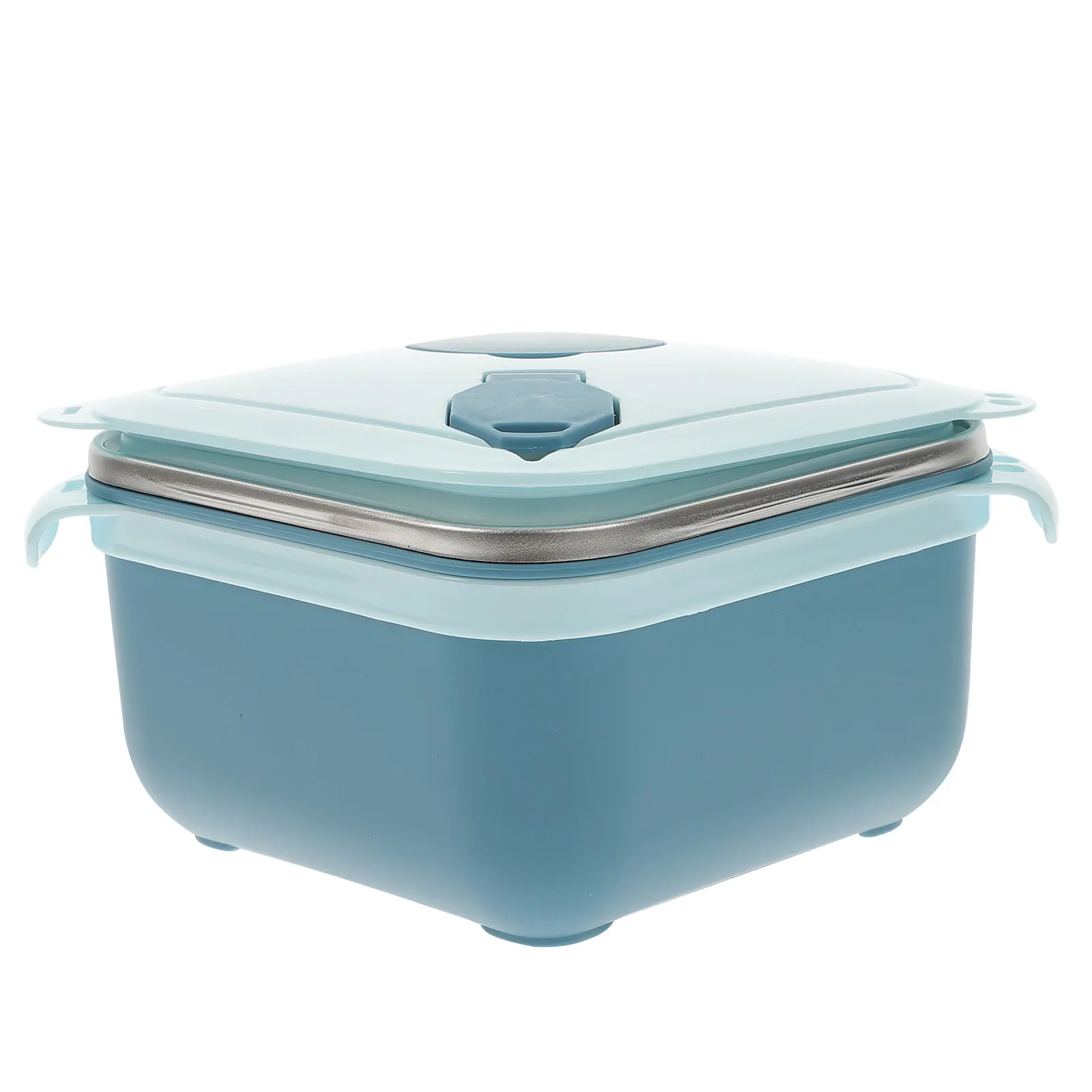 

Stainless Steel Noodle Bowl Large Capacity Blue Cover Portable Food Box Ramen Soup Container Insulated Metal Bento