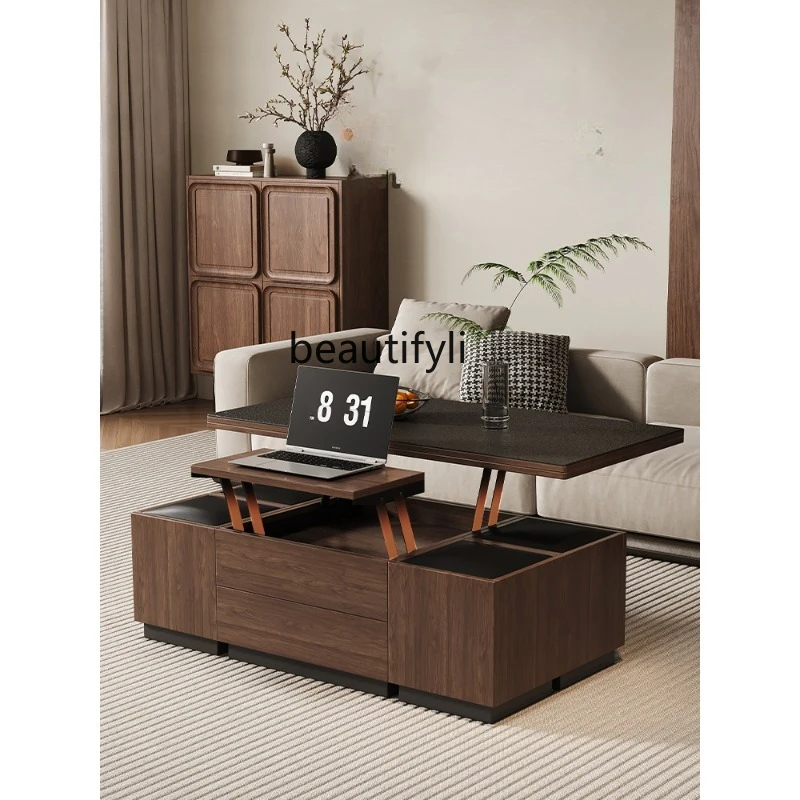 Adjustable Coffee Table and Dining Table Dual-use Multi-functional Foldable Simple Living Room Household Small Apartment
