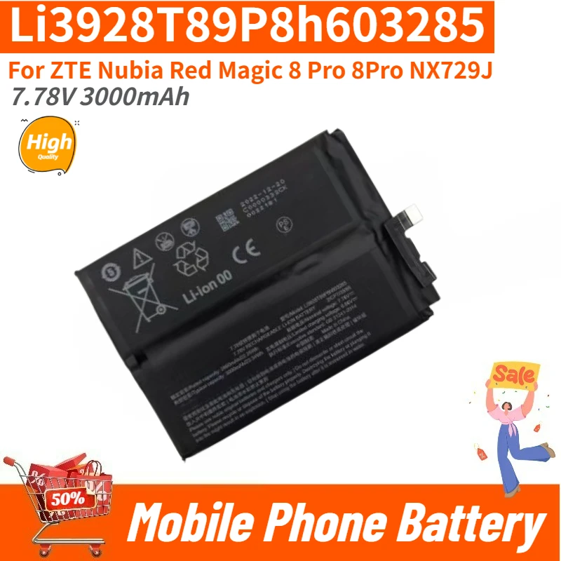 Li3928T89P8h603285 High Quality Phone Battery 7.78V 3000mAh For ZTE Nubia Red Magic 8 Pro 8Pro NX729J Brand New