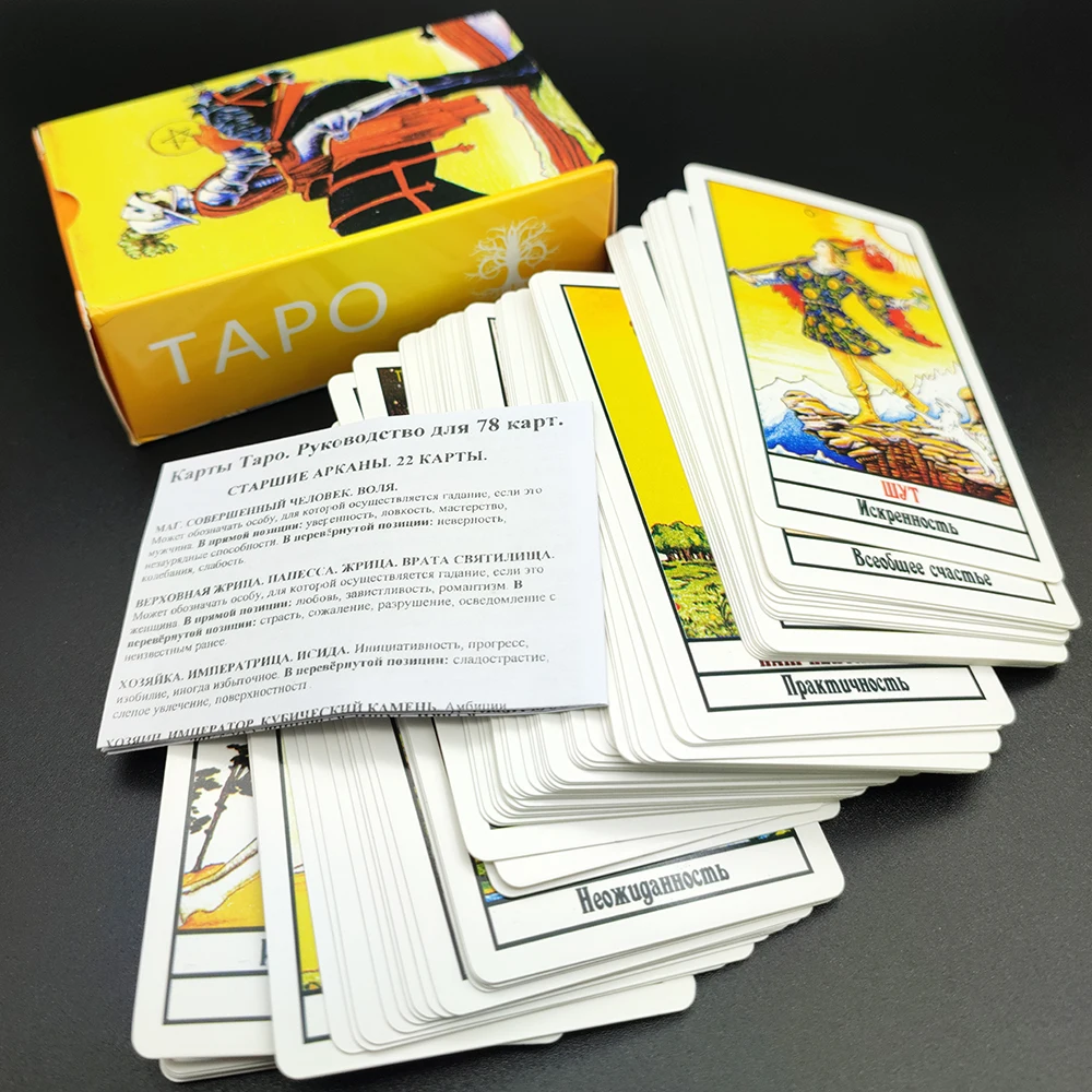 Tarot Cards in Russian Oracle Russian Divination Cards Rider Board Game Guidance Tarot Cards for Beginners with Guide Book 