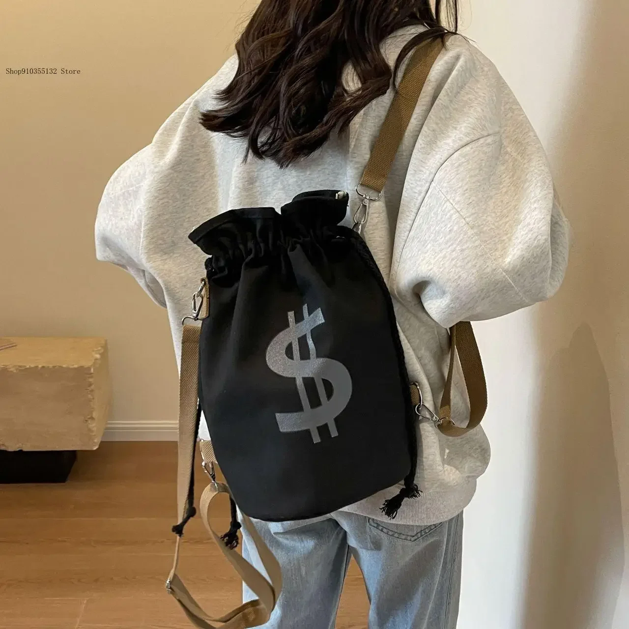 Ins Style Leisure Multifunctional Canvas Student Large Capacity Outdoor College Student Single Shoulder Crossbody Bag Backpack