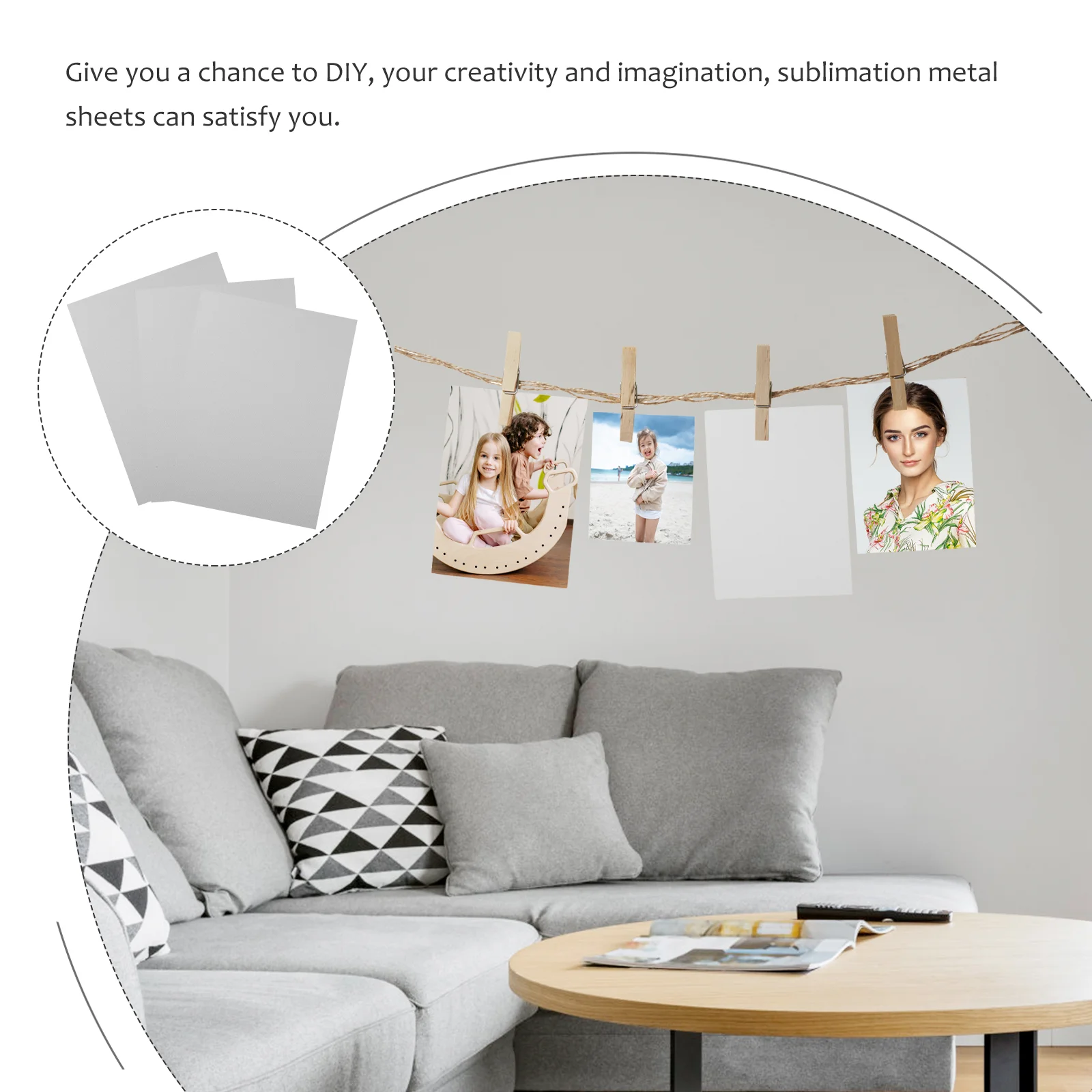 3 Pcs Simulation Blank Photo Sign Sublimation Aluminum Sheet Metal Blanks Material Wall Plate