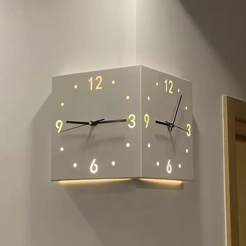 White Digital Clock Wall Light Living Room Simplicity Nordic Decoration Wall Clock Originality Design Reloj Pared Home Furniture