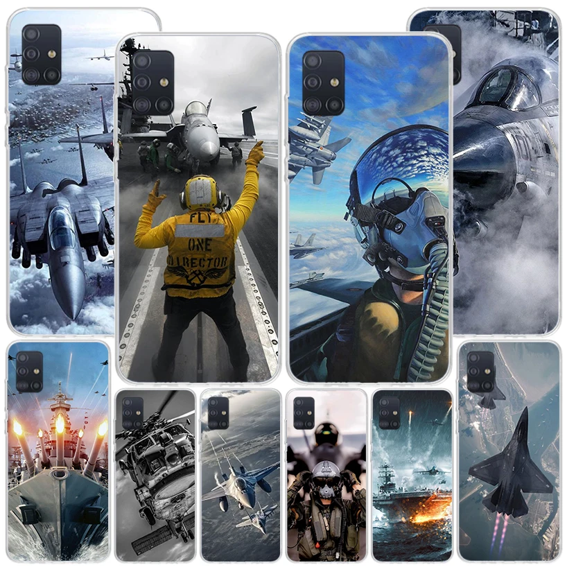 Military Aircraft Warship Fighter Phnoe Case for Samsung Galaxy A51 A50S A71 A70 A41 A40 A31 A30 A21S A20S A10S A21S A6 A7 A8 A9