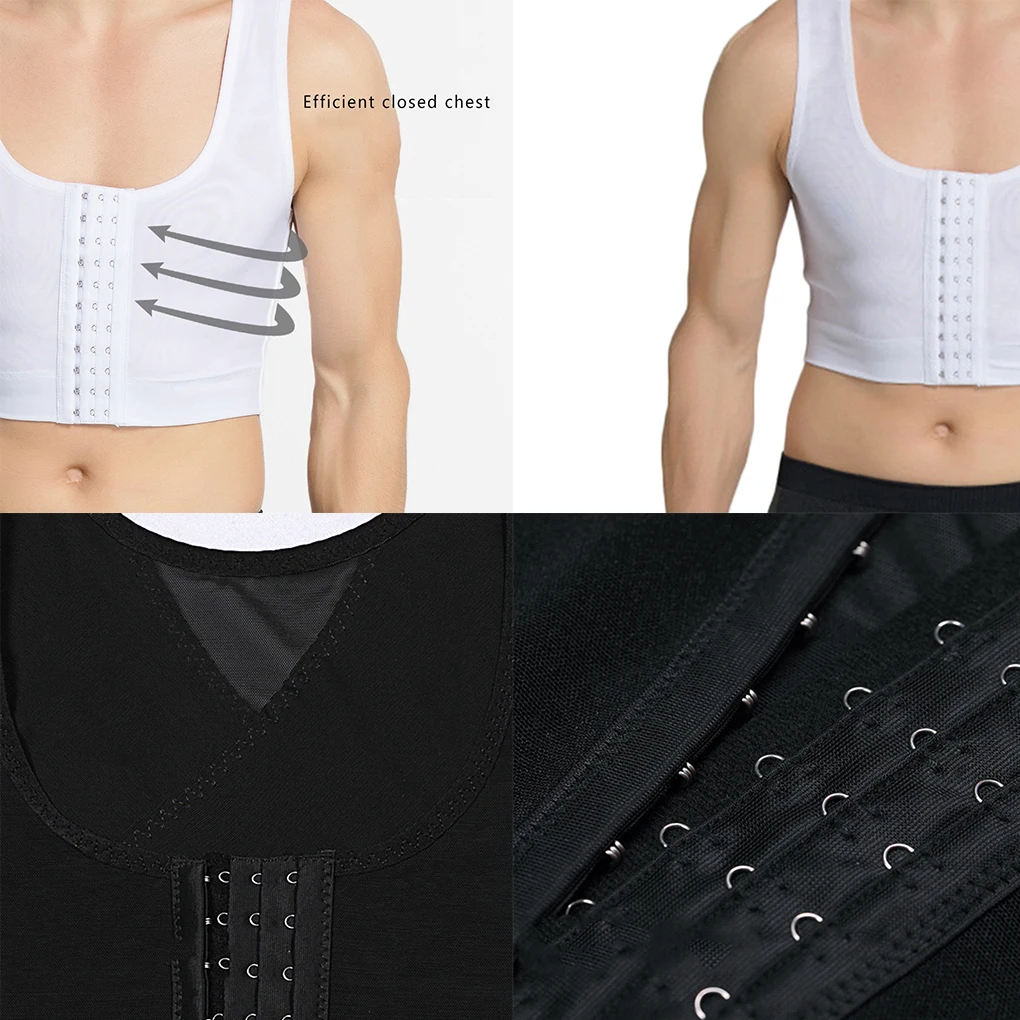 Men Slimming Vest Washable Breathable Sleeveless Chest Shapers Shapewear