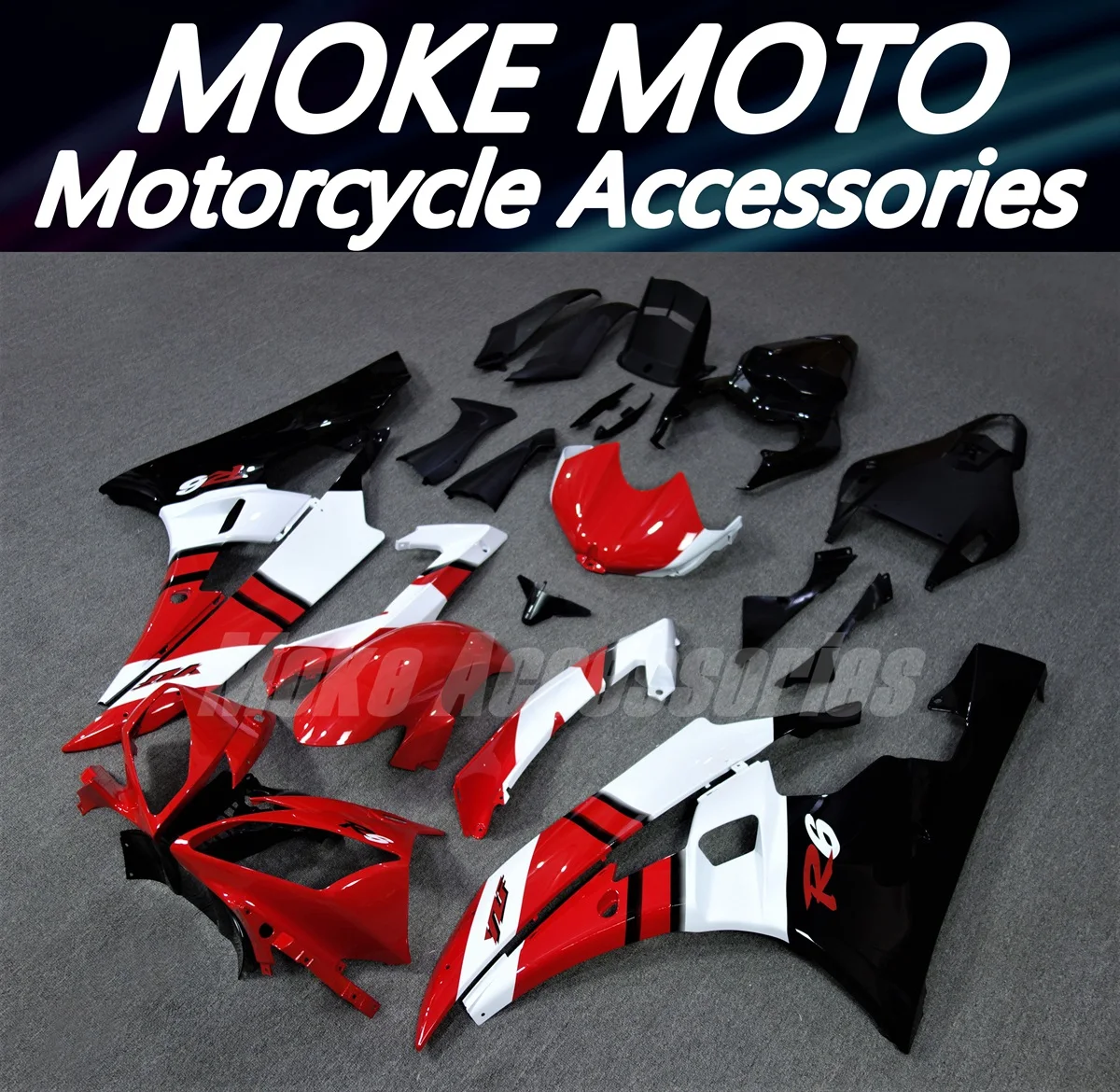 

Motorcycle Fairings Kit Fit For Yzf-R6 2006-2007 Bodywork Set Red Black