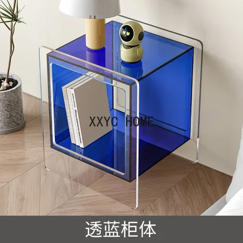 아크릴 침대 옆 테이블 투명 소파 캐비닛 작은 아파트 침대 옆 사물함 침실 커피 테이블