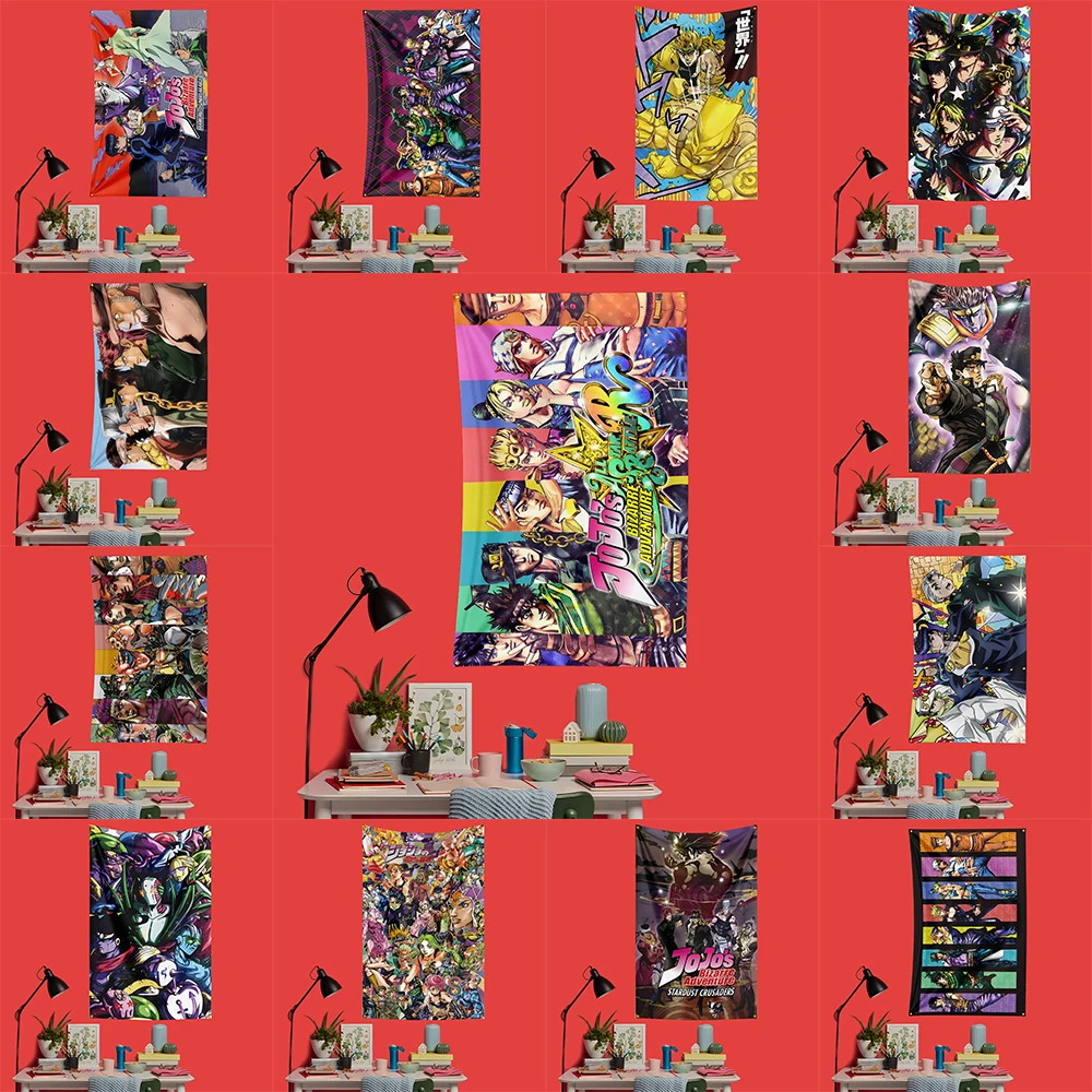

Bizarre Adventure Style Wall Flag 3x5 FT Polyester Hanging Banner for Anime Fans Home Bedroom Decor