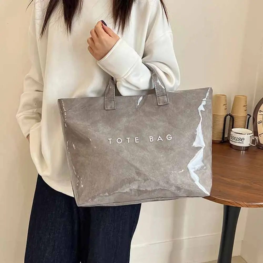 

Simple Storage Bag Transparent Jelly Bag Summer Beach Bag PVC Tote Bag Shoulder Pouch Tote Bag Letter Prints Handbags Sports
