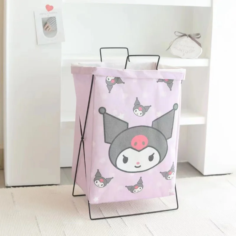 Kawaii Sanrio hellokid cestino portaoggetti Anime My Melody Kuromi Cinnamoroll cesto portabiancheria pieghevole Home Organizer cesto di lavaggio