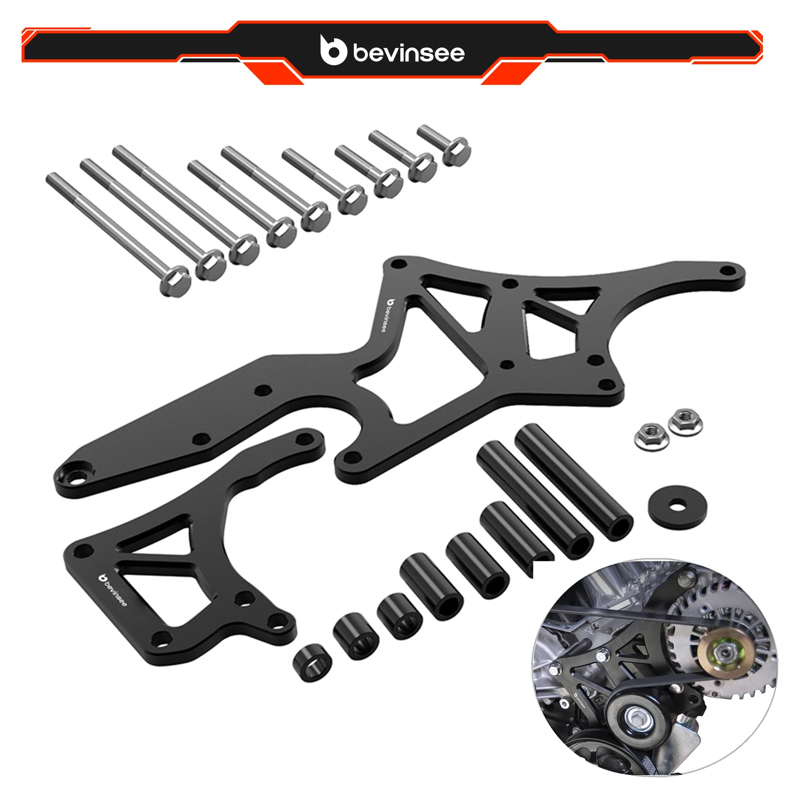 For LS Engine Serpentine Alternator Power Steering Pump Bracket Swap Kit for LS1 LS2 LS3 LS6 LS7,for 4.8 5.3 6.0 6.2L Truck SUV