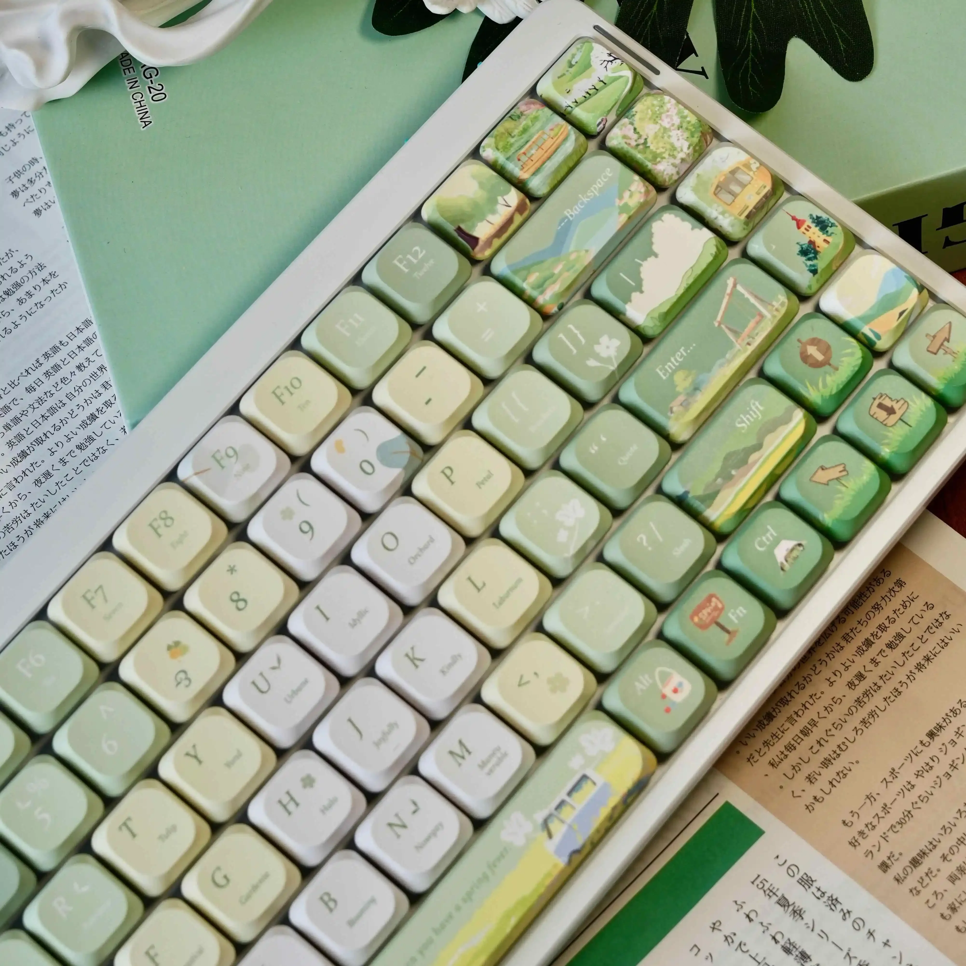 Keycap Profil Rendah 120 Tombol 5MM ADA Keycap Double Shot PBT Keycaps untuk MX Switch 60% 65% 75% Gamer Mechanical Keyboard Cap