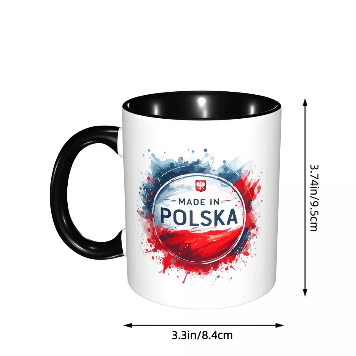 Made In Polska Poland Polish Flag Red White Gift Mug Funny Ceramic Coffee Cups Tea Mugs Milk Cup Drinkware Gift for Woman Man
