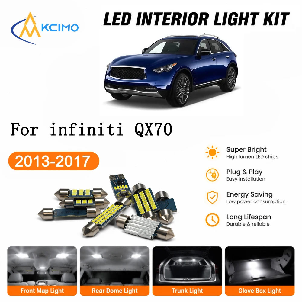 Custom Fit Interior LED Ambient Lighting For Infiniti QX70 2013-2017 Plug and Play Footwell Lamp Car Accessories