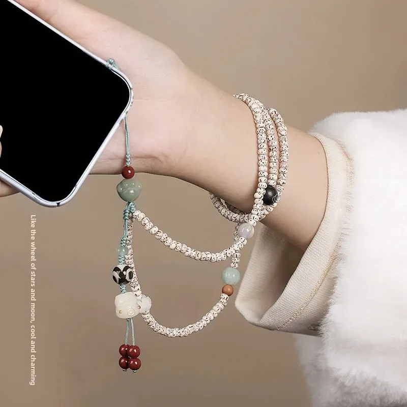 Hainan Stars Moon Mini Bodhi Bracelet Can Be Hung Neck Type Mobile Phone Rope Multi-ring Plate Play HandString Text Play Jewelry