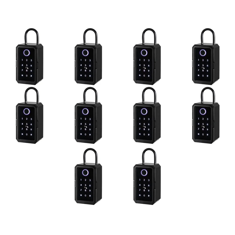 

【Hot Cake】10X Smart Key Lock Box Ttlock Wifi Fechadura Eletronica Waterproof Wall Mount Fingerprint Door Lock Security Lockbox