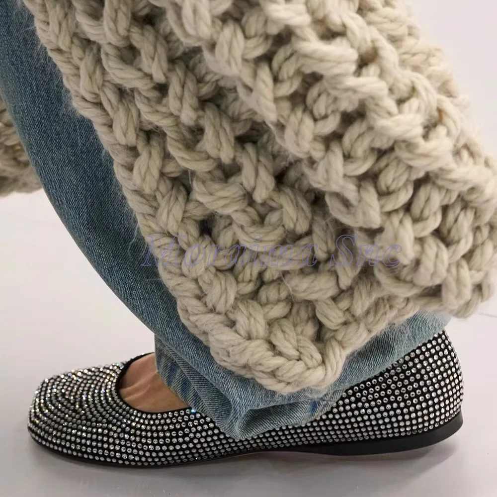 أحذية باليه فاخرة كاملة كريستال بلينغ مسطحة مع الانزلاق الضحل على أزياء النساء ماري جينس حفلة المدرج 2026 الوافدين الجدد في الهواء الطلق #1