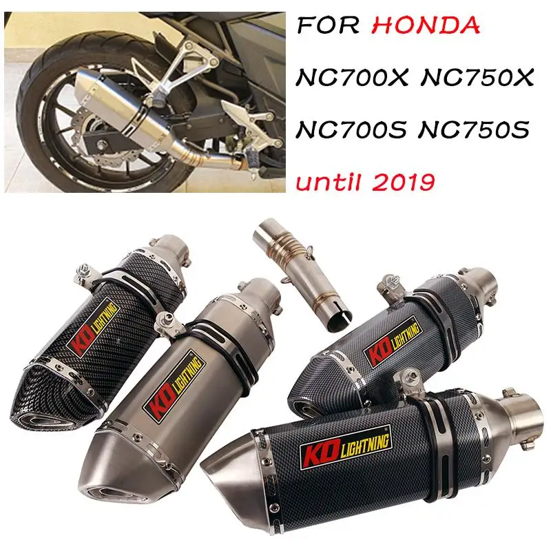 

FOR HONDA NC700S\X NC750X\S Until 2019 Slip On 51mm Motorcycle Exhaust Muffler Pipe Escape Mid Link Connect Tuber With DB Killer