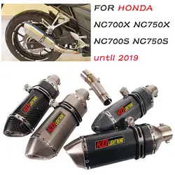FOR HONDA NC700S\X NC750X\S Until 2019 Slip On 51mm Motorcycle Exhaust Muffler Pipe Escape Mid Link Connect Tuber With DB Killer