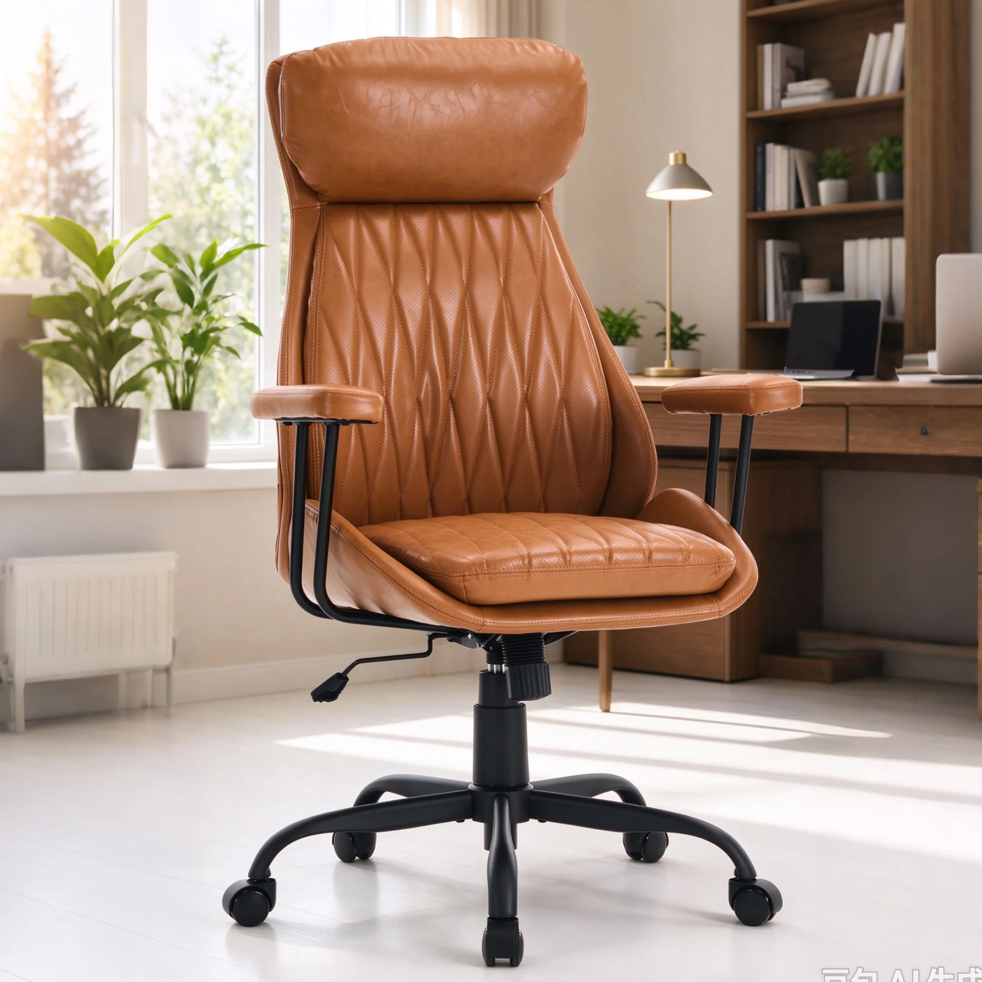 Brown High Back Leather Home Office Desk Chair Executive Chair with Armrest Black High Back Leather Home Office Desk Chair Executive Chair with Armrest Brand: JudorMax
