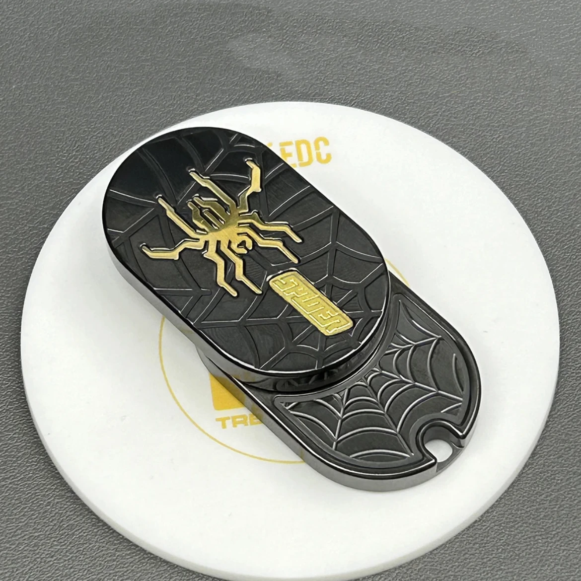 Edc brinquedos aranha haptic fidget slider diapasão girador liga de titânio sensorial alívio do estresse foco tdah