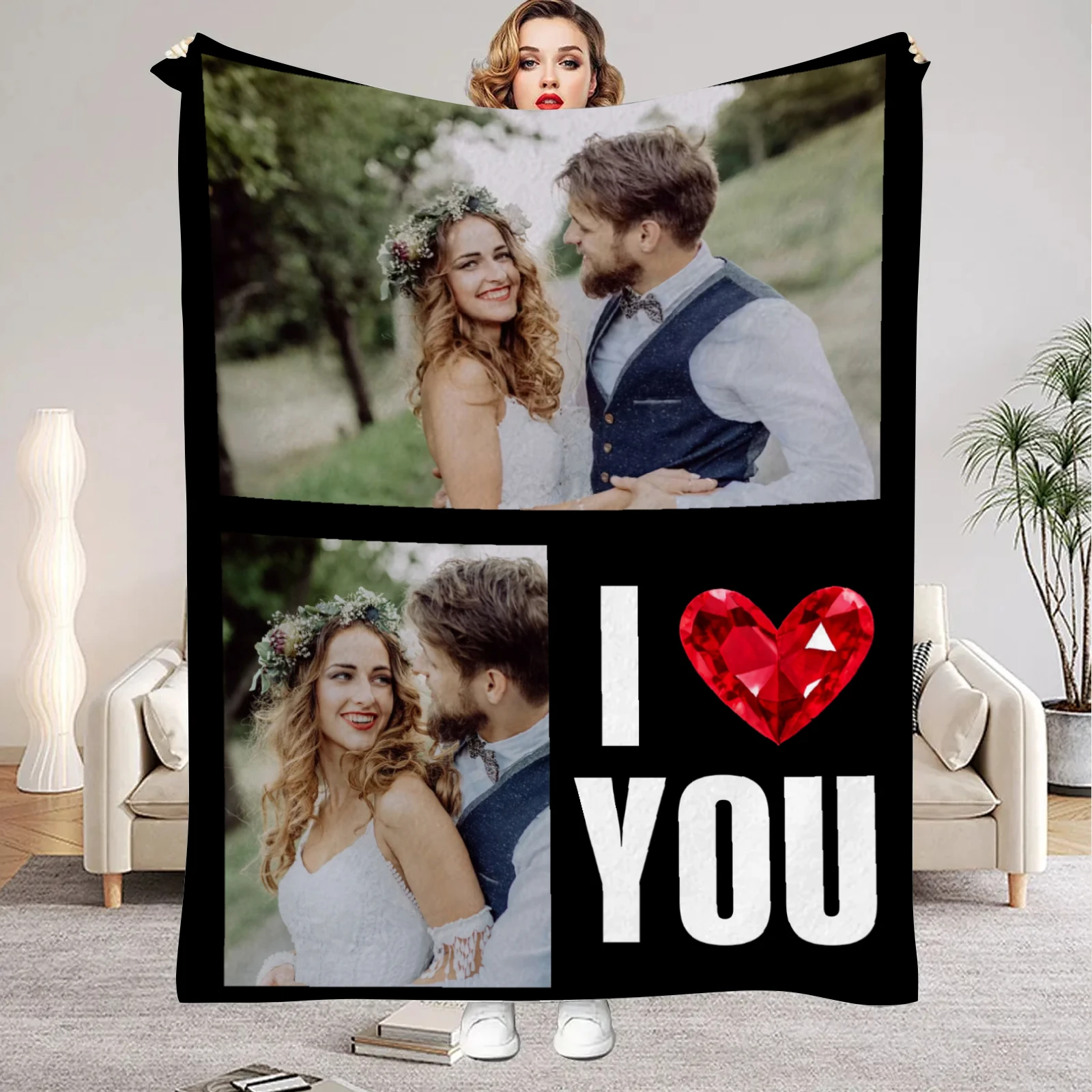 Custom Photo Flannel Blanket - Personalized Image Print, Soft & Cozy for All Seasons, Perfect Gift for Family & Friends