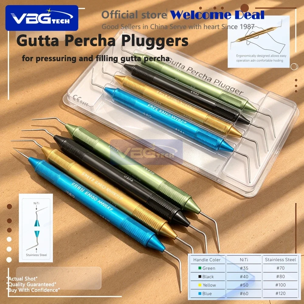 Hand Plugger 40#-80# Dental Gutta Percha Filler Oral Root Canal Endodontic Vertical Pressure Device Dentistry Fill Instruments