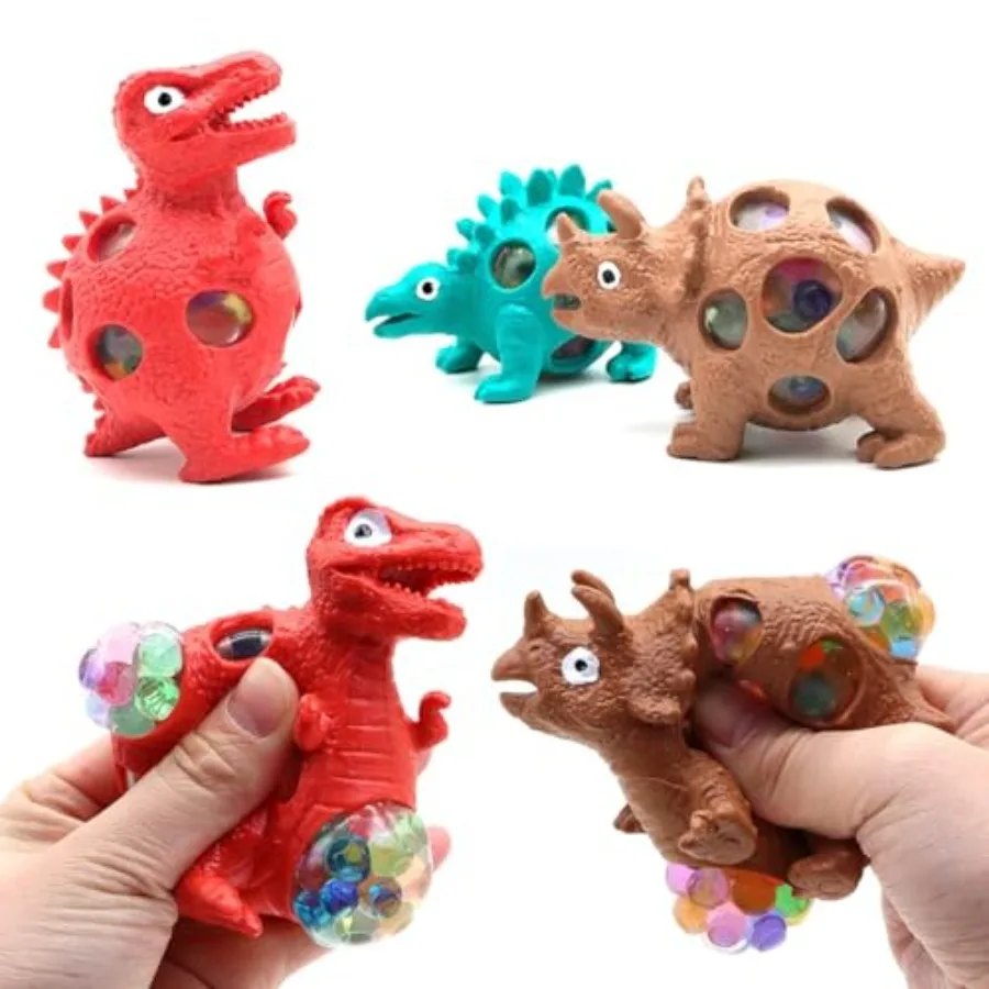 

Dinosaur Vent Stress Balls 3 PCS - Squeeze Fidget Toys for ADHD, Autism, Work Pressure Release - Sensory Relieves Stress