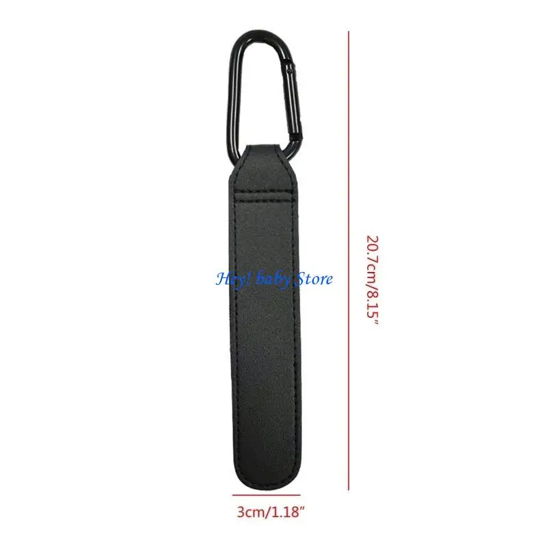 Q1FE Stroller Hooks Multifunctional Adjustable PU Leather Clip Your Hands to Hang Purse Shopping Diaper Bags