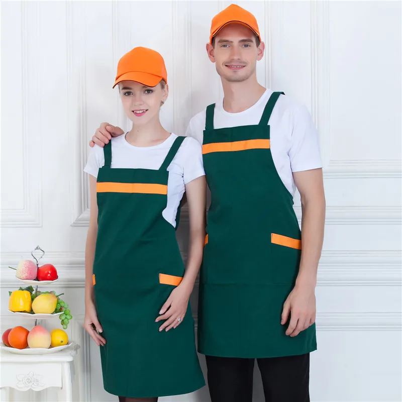 

Supermarket Work Clothes Hotel Neck-Hanging Custom Printed Logo Fruit Shop Internet Coffee Waiter Advertising Apron