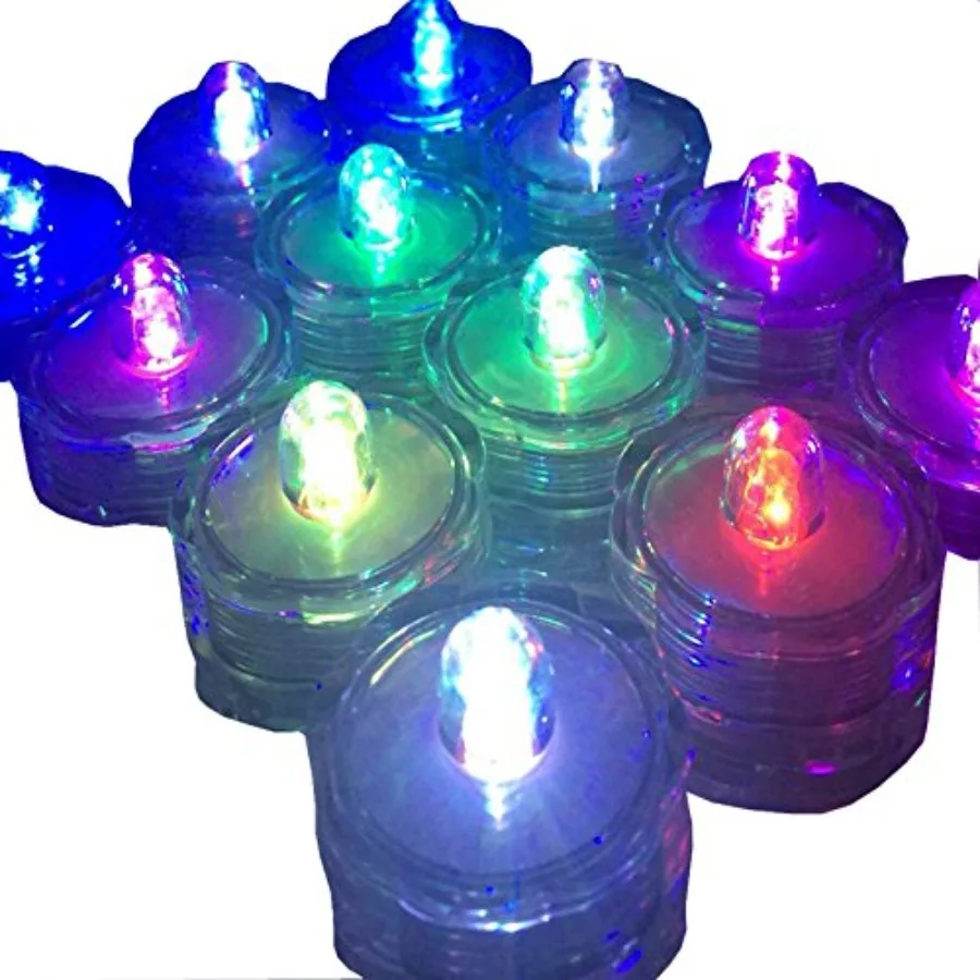 

Bright LED Floral Tea Light Submersible Lights for Party Wedding RGB(Changing Color
