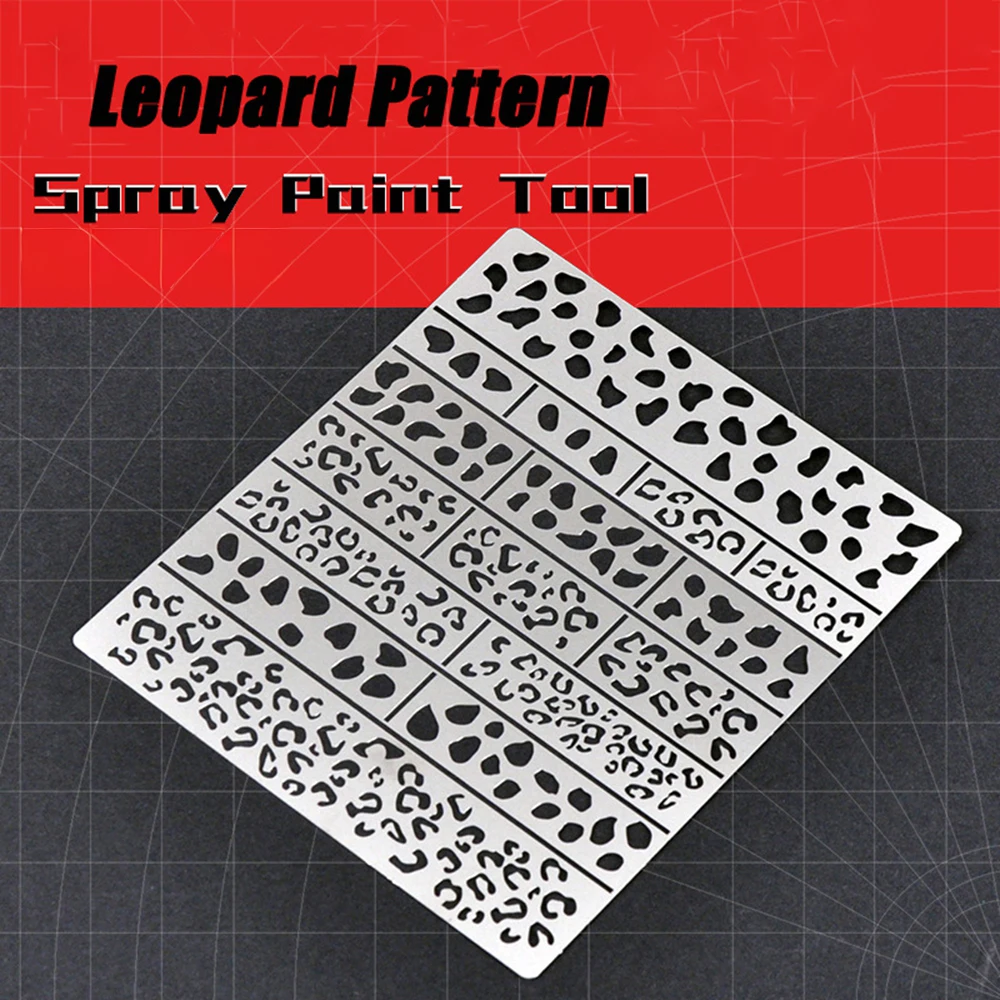 

Многоразовый трафарет для аэрографии с леопардовым камуфляжным узором, шаблон для распыления краски, инструмент для создания эффекта протечек