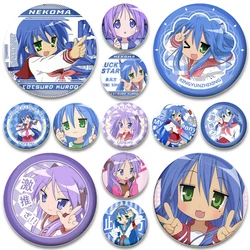 Anime Lucky Star Button Pins Cute Cartoon Badge Izumi Konata Hiiragi Kagami Brooches for Backpack Jewelry Accessories Gifts