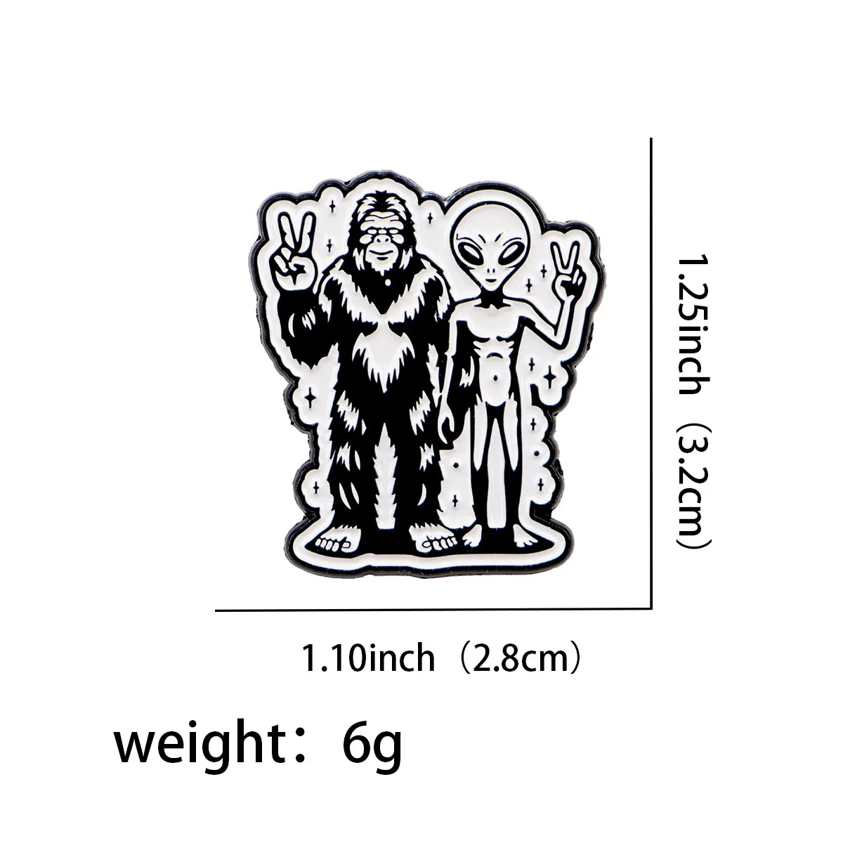 Alien Peace Enamel Pin Cartoon Monster Brooch Pines Lapel Pins Badge on Backpack Clothing Accessories Funny Jewelry Friends Gift