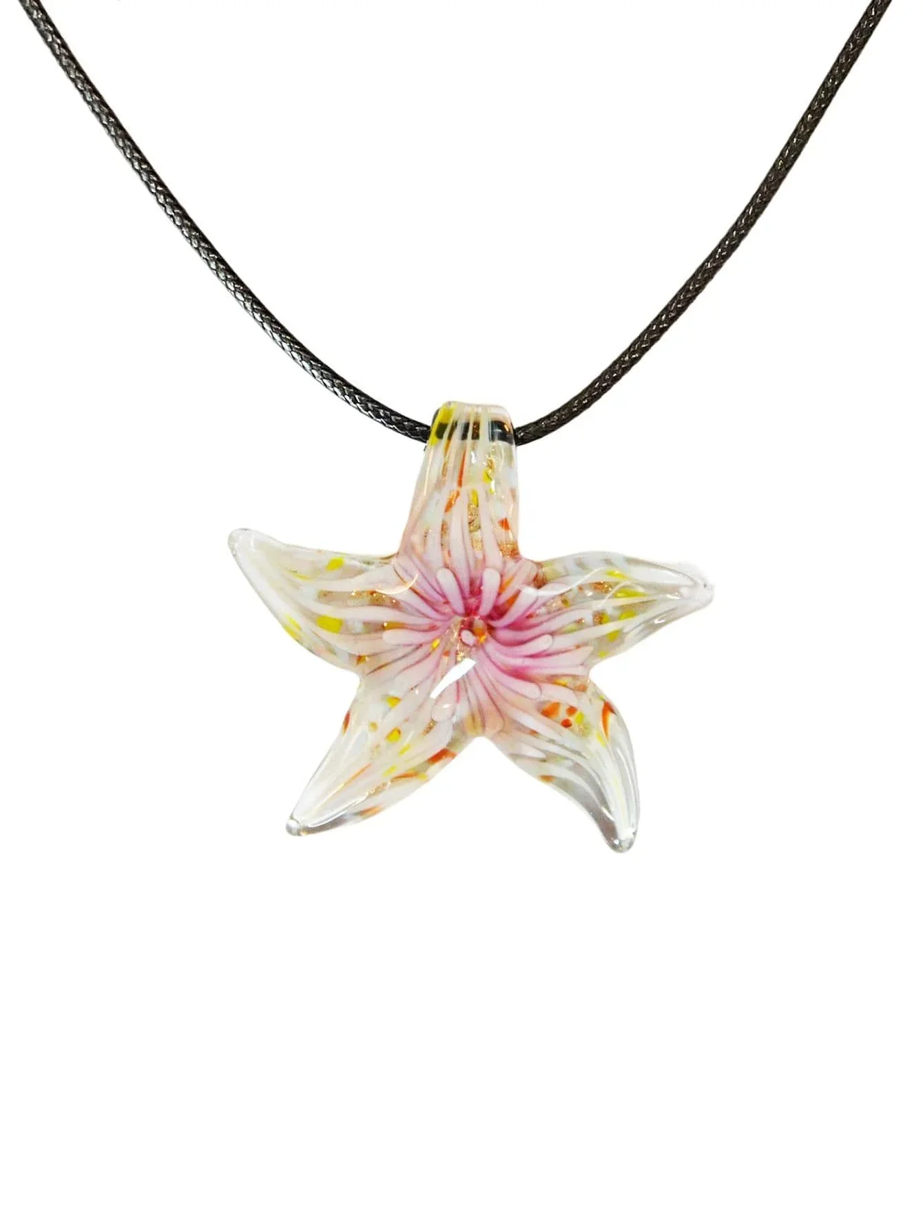 Collar con colgante de estrella de mar con patrón de flores bohemias para mujer, para vacaciones, San Valentín, mamá, día de la madre, regalo, 1 ud.