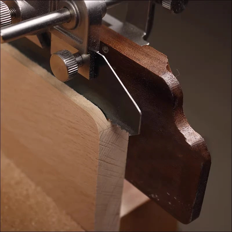 Plough Hand Plane with 4 Blades 3mm, 6mm, 9mm and 12mm - Fine Woodworking Grooving Planer Walnut/Red rosewood