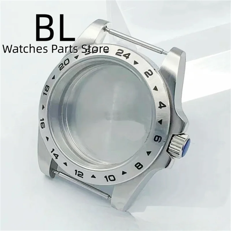 BLIGER 40mm/43mm Silver Watch Case Fixed 24 Hours Insert Sapphire Glass For NH35 ETA2824 2836 Miyota8205 8215 PT5000 DG2813 3804