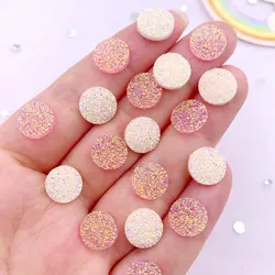 100 pz 10mm AB resina minerale gemme rotonde Flatback strass Scrapbook Applique Nail Art Decor artigianato