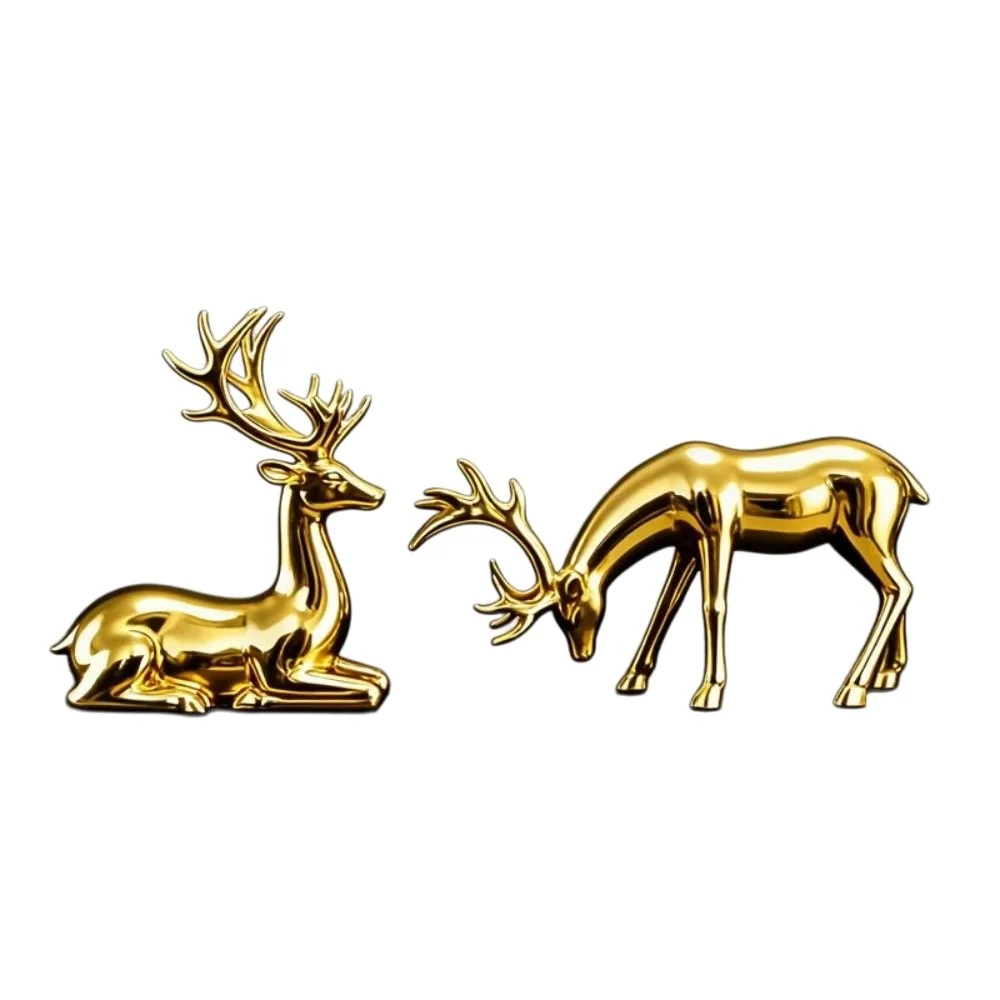 Creative Deer Desktop Ornament Modern Sitting/Standing Position Christmas Deer Statue Exquisite Cute Elk Home Decor Living Room