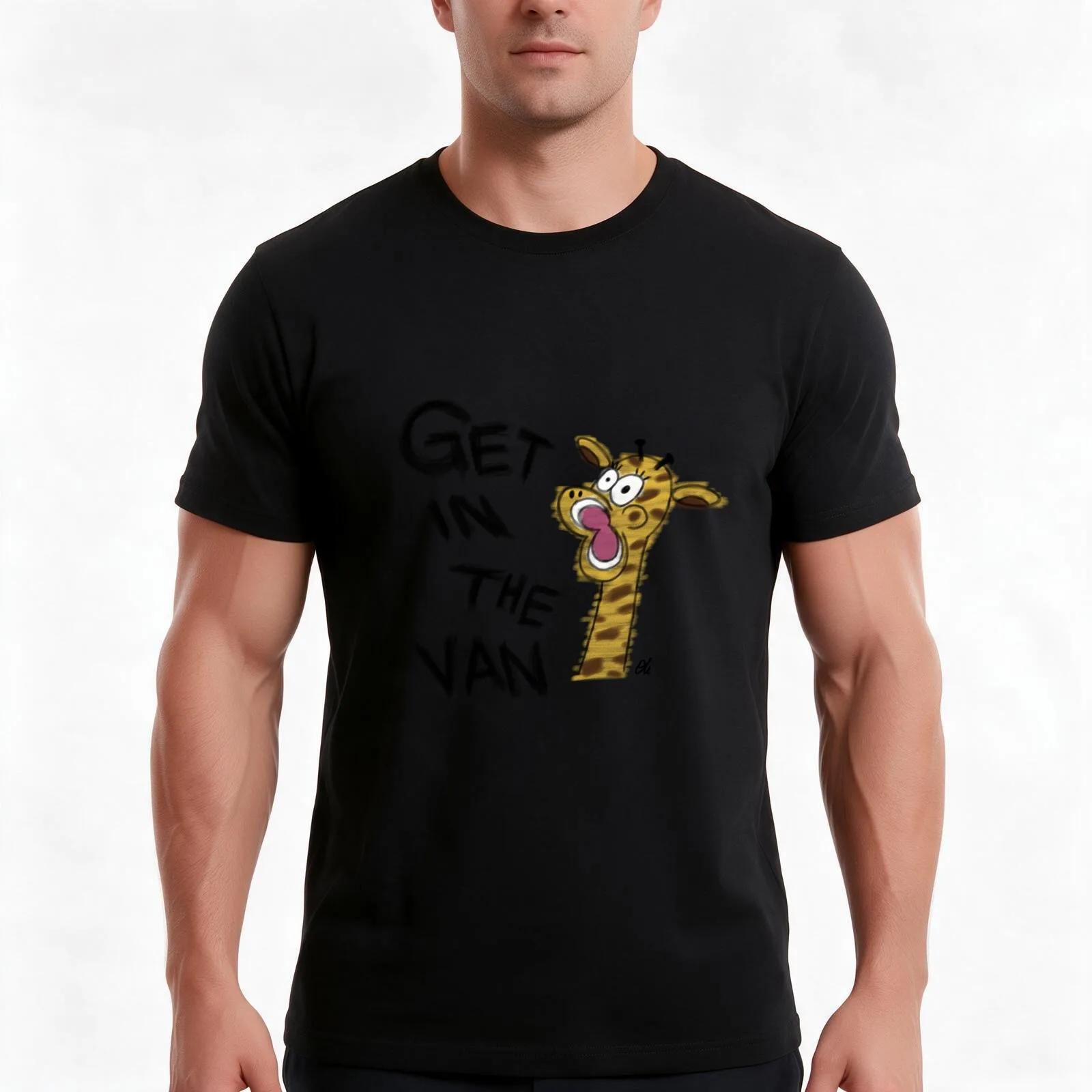 Harold get in the van T-Shirt, Summer Casual Cotton Tee, Oversized Streetwear Tops, Vintage Graphic Print, Unisex Men Women