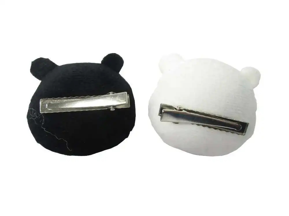 Pas cher 1 paire Dangan Ronpa Danganronpa pince à cheveux Junko Enoshima Mono Kuma Mono blanc noir ours Anime Cosplay chapeaux fille cadeau