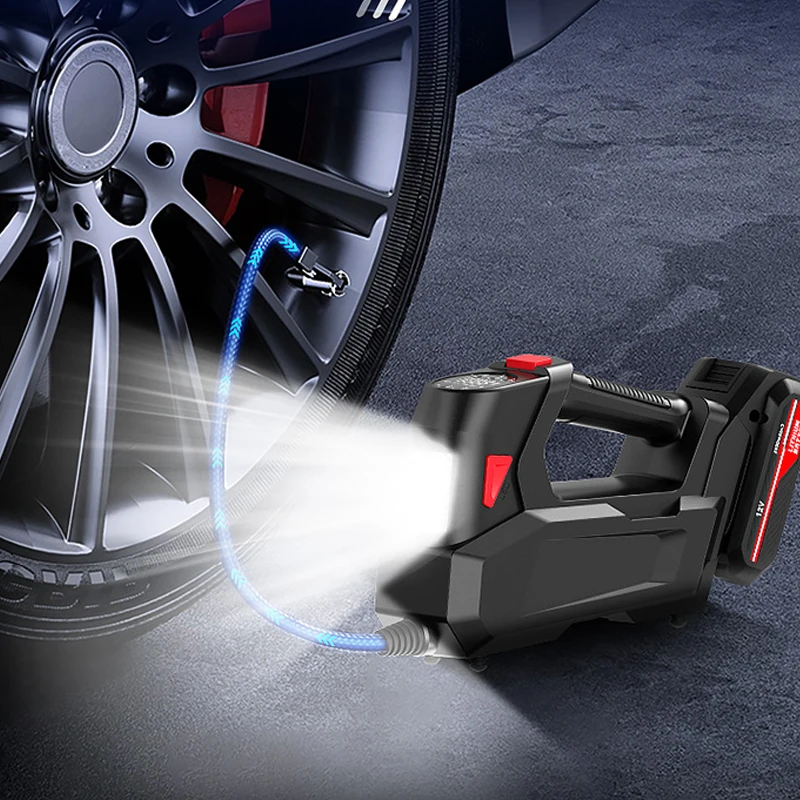 Inflador de pneus de carro portátil inteligente display digital compressor de ar 10 s carga rápida com iluminação led 12 v bomba de ar sem fio