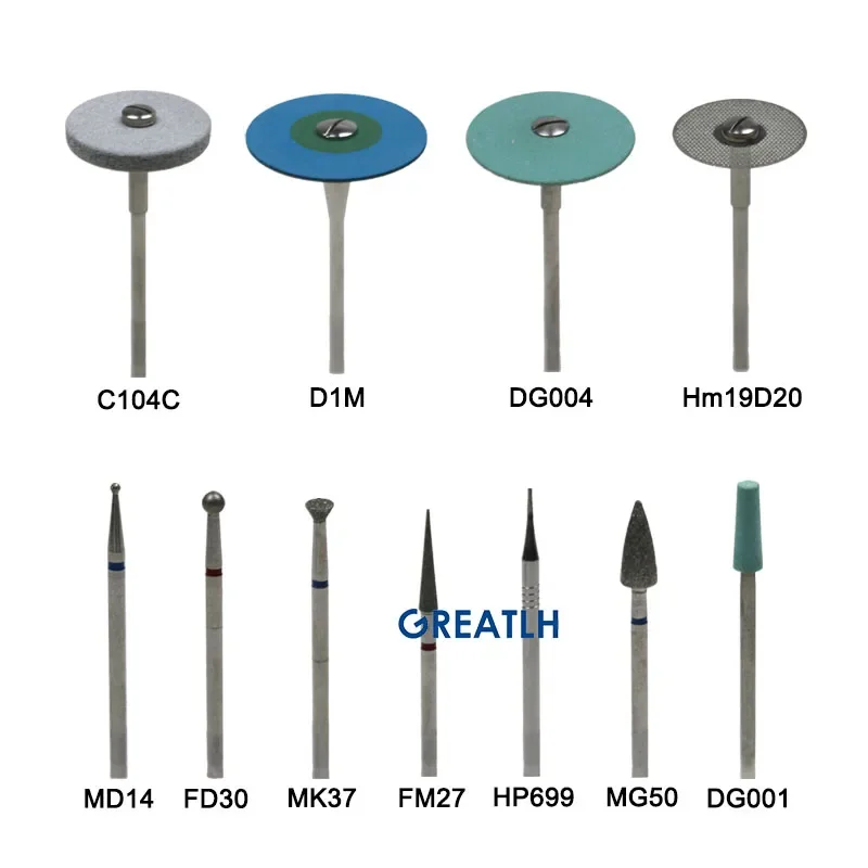 GREATLH 1set Dental Zirconia Grinding Polishing Kit HP Burs Teeth Polisher for Dental Handpiece Dental Instrument Kit