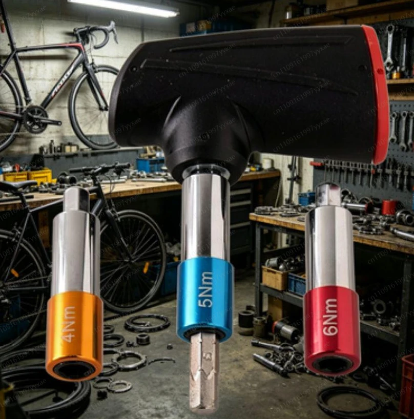 

Bicycle Torque Wrench 1/4" 4Nm 5Nm 6Nm Fixed Torque T-Handle Sleeve Extension Bar Cycling Repair Tools