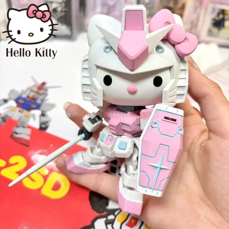 Gundam Hello Kitty Rx-78-2sd Assembly Model  Anime Figures Statue Doll Collection Decor Kids Toys Gifts Doll