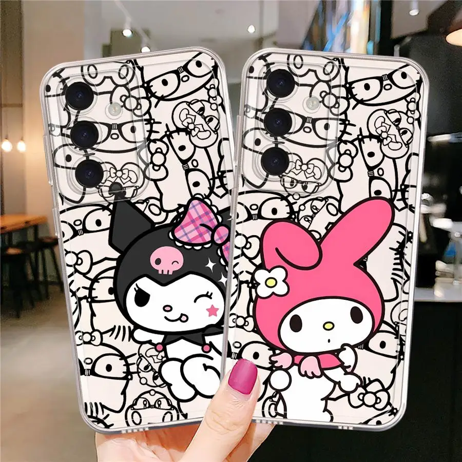 Case voor Samsung Galaxy A55 A31 A02 A50 A03 A56 A52 A50 A51 A72 A05 A54 A53 A73 A06 A71 A04 Helder Zacht Sanrio Hello Kitty