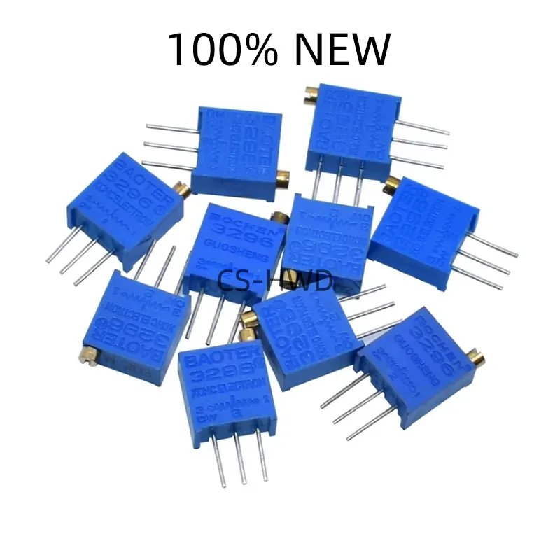 10PCS 3296W Potentiometer Precision Adjustable Resistance Multi-turn Trimming 1K 2K 5K 10K 100K 103 100R Trimmer Potentiometer